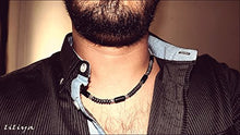 Load image into Gallery viewer, Mens Choker Necklace Onyx Necklace Mens Beaded Choker - Surfer necklace - men's jewelry - boys necklace, boys choker