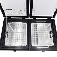 Load image into Gallery viewer, ICECO VL60 Dual Zone Portable Refrigerator with SECOP Compressor, 60 Liters Platinum Compact Refrigerator, DC 12/24V, AC 110-240V, 0℉ to 50℉, Home & Car Use (with Insulated Cover)