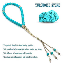 Load image into Gallery viewer, ALBATROSART -New Turquoise Collection- (8 mm 33 Beads) Worry Beads-Prayer Beads-Tesbih-Tasbih-Tasbeeh-Misbaha-Masbaha-Subha-Sebha-Sibha-Rosary (Sphere Turquoise Natural Stone)
