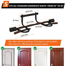 Load image into Gallery viewer, Doorway Pull Up Bar with Ergonomic Grip, Exercise Equipment Body Gym System No Screws Trainer, Multi-Grip Chin Up Bar & Exercise Bar & Home Workout