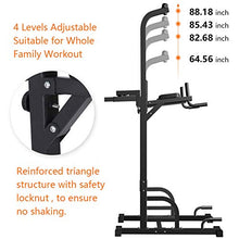 Load image into Gallery viewer, Sportsroyals Power Tower Dip Station Pull Up Bar for Home Gym Strength Training Workout Equipment, 400LBS.
