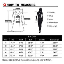 Load image into Gallery viewer, Chrisuno Women's Notch Lapel Double Breasted Mid-Long Wool Pea Coat Grey Plaid S