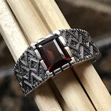 Load image into Gallery viewer, Natural 2ct Pyrope Garnet 925 Sterling Silver Men's Ring Size 7, 7.75, 8, 8.25, 9.75, 10, 10.25, 10.75, 11, 11.25, 11.75, 12, 12.25