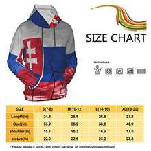 Load image into Gallery viewer, Slovakia Flag 4 Print Hoodies Kids 3D Print Sweatshirts Long Sleeve Pullover Hoodies with Pocket for Teen Boys and Girls Black