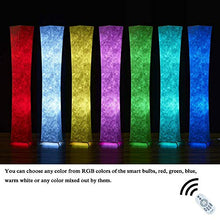 Load image into Gallery viewer, 61" Soft Light Floor Lamp,LEONC RGB Color Changing LED Tyvek Fabric Shade Modern Floor Lamp with Fabric Shade & 2 Smart LED Bulbs for Livingroom Bedroom Warm Atmosphere Tyvek Dupont 10 x 10 x 61 inch…