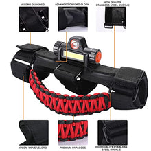 Load image into Gallery viewer, Upgrade Roll Bar Grab Handles with Dome Light for Jeep Gladiator Accessories, Cartaoo Premium Paracord Grips Fit 2.0-4.0 Inch Rods CJ YJ TJ JK JL & Gladiator JT 1945-2021 (Red 2pcs)