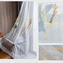 Load image into Gallery viewer, pureaqu Embroidered Floral Sheer Curtains for Living Room Sliding Glass Door Grommet Sheer Voile Panels Extra Wide Window Treatment Drapes for Bedroom 2 Panels W106 x H96 Inch