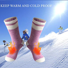 Load image into Gallery viewer, Hissox Women's Thick Thermal Socks, Soft Comfort Hiking Warm Thermal Winter Socks, Casual Boot Winter Crew Socks Thick Warm Gift Socks for Her 1 Pair Pink,Women Size 9-10