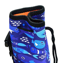 Load image into Gallery viewer, Orchidtent Water Bottle Sleeve, Protable Neoprene Insulated Water Bottle Cooler Cooler Carrier Cover Sleeve Tote Bag Pouch Holder Strap for Kid Children Women MEN Biker (Blue Shark)