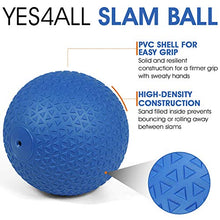 Load image into Gallery viewer, Yes4All Slam Ball with Textured Surface & Durable Rubber Shell (Black & Blue) – Available 10, 15, 20, 25, 30, 40lbs (L. Blue - 40lbs), M6MX