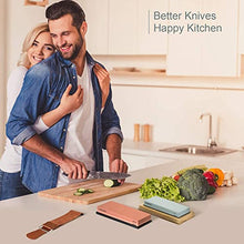 Load image into Gallery viewer, Sharpening Stone Whetstone Set 2 Side Grit 400/1000 3000/8000 Professional Kitchen Knife Sharpener Stone Kit Wet Stones for Sharping Knives with Bamboo Base Angle Guide