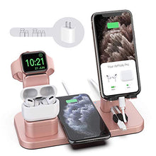 Load image into Gallery viewer, Wireless Charger Stand, CEREECOO 4 in 1 Wireless Charging Station Dock Compatible with iPhone 11/11pro/Xr/Xs/X/Max/8/8Plus/7/6/6s/5 Apple Watch6/5/4/3 AirPods/Airpods Pro (iWatch Charger Required)