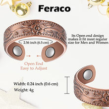 Load image into Gallery viewer, Feraco Magnetic Bracelet & Ring for Women Arthritis Pain Relief Sleek titanium Steel Magnet Therapy Bracelets & opper Magnetic Rings for Women, 3500 Gauss Strong