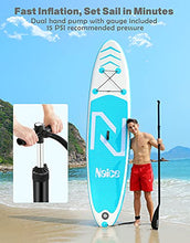 Load image into Gallery viewer, Naice Inflatable Stand Up Paddle Board, 10’6 × 30” × 6”SUP w/Paddle, Detachable Fin, Air Pump w/Gauge, Safety Leash, Backpack for Beginners, Adults, Youth, Touring Fishing Water Yoga All Skill Levels
