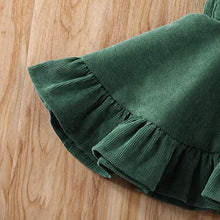 Load image into Gallery viewer, Karuedoo Baby Girls Velvet Suspender Skirt Infant Toddler Ruffled Casual Strap Sundress Summer Outfit Clothes (2-3T, Green 2(Velvet))