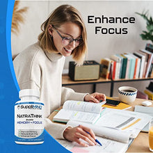 Load image into Gallery viewer, SuppliMind NatraThink - Memory + Focus Brain Support Pills, Focus Vitamins for Adults, Nutritional Memory Booster for Men and Women, with L-Glutamine and Ginkgo Biloba, 30-Day Supply