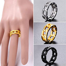 Load image into Gallery viewer, U7 18K Gold Plated 7mm Wide Band Cuban Link Chain Ring, Size 10