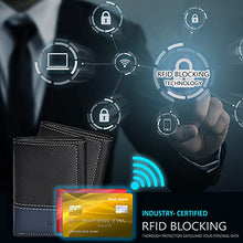 Load image into Gallery viewer, Travel Wallet for Men - Real Leather RFID Trifold Wallet with 7 Card Slots
