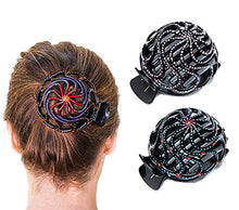 Load image into Gallery viewer, Bun Cover Hair Holder, Hand Crafted Hair Clip. this Attractive Hair Accessory can be used as a Bun Maker or a Hair Grip. Hair Styling for Women for Thick and Thin Hair. 2 Pcs Uniquely Hand Painted.