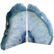 Load image into Gallery viewer, The Royal Gift Shop: Blue Genuine Brazilian Extra Quality Agate Bookends - Home Decor (Blue, 2-3 lbs)