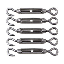 Load image into Gallery viewer, BQLZR M4 Stainless Steel 304 Hook & Eye Turnbuckle Wire Rope Tension Pack of 5