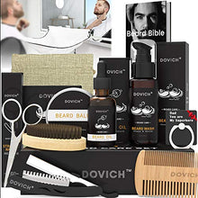 Load image into Gallery viewer, 12 In 1 Beard Grooming Care Kit For Men, Dovich 100% Natural Beard Oil Leave-in Conditioner,Beard Apron Bib,Beard Razor,Beard Shampoo, Beard Balm, Beard Brush