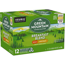 Load image into Gallery viewer, Green Mountain Keurig Decaf Coffee Breakfast Blend, 12 ct