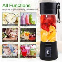 Load image into Gallery viewer, Portable Blender, Personal Size Blender Shakes and Smoothies Mini Jucier Cup USB Rechargeable Battery Strong Power Ice Blender Mixer Home Office Sports Travel Outdoors
