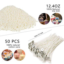 Load image into Gallery viewer, Candle Making Kit Supplies, Soy Wax DIY Candle Craft Tools Including Candle Make Pouring Pot, Candle Wicks, Wicks Sticker, 3-Hole Candle Wicks Holder, Natural Soy Wax and Spoon