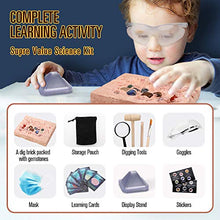 Load image into Gallery viewer, Lehoo Castle Gemstone Dig Kit with 12 Real Gems - Excavation Kits for Kids with Rock Collection Display Stands, STEM Educational Toys Gifts for Kids Ages 6 7 8 9 10