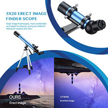 Load image into Gallery viewer, Aomekie Telescope for Adults Astronomy Beginners 700mm Focal Length 234X Magnification Travel Scope Refractor Telescopes with Adjustable Tripod 10X Phone Adapter Erect Finderscope and Carrying Bag
