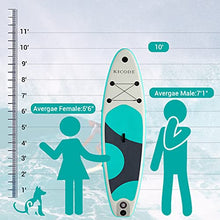 Load image into Gallery viewer, Kicode Inflatable Paddle Board for Adults (6 Inches Thick) Premium Stand Up SUP Accessories & Carry Bag, Waterproof Bag, Non-Slip Deck, Leash, Pump, Waterproof Phone Pouch, Green & Gray