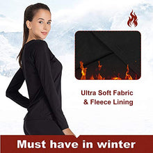 Load image into Gallery viewer, MANCYFIT Thermal Underwear for Women Long Johns Set Fleece Lined Ultra Soft Black X-Large