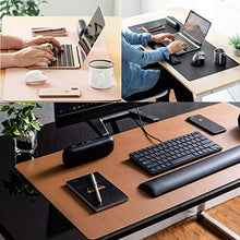 Load image into Gallery viewer, Leather Desk Pad Protector,Mouse Pad,Office Desk Mat,Non-Slip PU Leather Desk Blotter,Laptop Desk Pad,Waterproof Desk Writing Pad for Office and Home (Black,23.6" x 13.7")