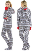 Load image into Gallery viewer, PajamaGram One Piece Pajamas for Women - Fleece Womens Onesie, Gray, M, 8-10