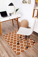 Load image into Gallery viewer, Anji Mountain Chair Mat Rug'd Collection, 1/4" Thick - For Low Pile Carpets & Hard Surfaces, Nizwa , Brown and Ivory Trellis