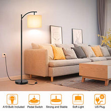 Load image into Gallery viewer, LED Floor Lamp for Living Room, Modern Standing Lamp for Bedroom, Classic Reading Floor Lamps with Lamp Shade Suits Farmhouse and Mid Century Modern for Study Office, E26 LED Bulb Included, Black