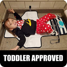Load image into Gallery viewer, play-go Quick Wipes Portable Changing Pad, Foldable Diaper Mat, Waterproof Changing Station for Newborn Babies Infants Toddlers (Blue/Gray)