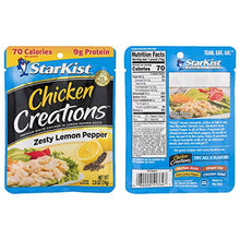Load image into Gallery viewer, Starkist Chicken Creations 8 Packet Variety Pack - 2 Packets of Each Flavor Including - Teriyaki, Buffalo Style, Zesty Lemon Pepper, and Chicken Salad - Great Alone or Added to a Snack or Recipe!