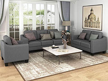Load image into Gallery viewer, Harper & Bright Designs 3 Pieces Living Room Sets, Couch Set for Living Room with Sofa Loveseat and Armchair (Nail Trim - Grey)
