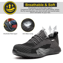 Load image into Gallery viewer, Furuian Steel Toe Shoes for Men,Lightweight Safety Sneaker Indestructible Puncture Resistant Work Shoes for Construction Working