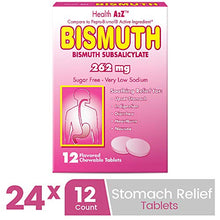 Load image into Gallery viewer, HealthA2Z Bismuth, Bismuth Subsalicylate 262mg, Compare to Pepto Active Ingredient, 24 Packs of 12 Chewable Tablets(288 Tablets Total), Value Package