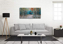 Load image into Gallery viewer, Ardemy Canvas Wall Art Tree White Birch Picture Painting One Panel Blue Forest Landscape Nature Artwork Prints, Modern 40"x20" Framed for Home Office Living Room Bedroom Bathroom Wall Decorations