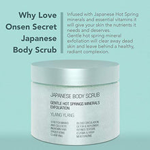 Load image into Gallery viewer, Onsen Secret Exfoliating Body Scrub, Dead Sea Salt with Natural Japanese Hot Spring Minerals, Coconut Oil, Jojoba Oil, Japanese Body Scrub for Women, (Ylang-Ylang)
