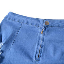 Load image into Gallery viewer, vanberfia Women's Casual Distressed Ripped Denim Short Skirt (JS20196011, XL)