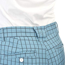 Load image into Gallery viewer, Men's Golf Pants Plaid Tapered Stretch Tech Relaxed Fit Golf Pant Lightweight Twill Pants Size 40 Light Blue Plaid