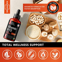 Load image into Gallery viewer, Vitamin B12 Sublingual - Natural B12 Vitamin 5000 mcg - Made in The USA - Methylcobalamin B12 Liquid Supplement - Energy, Mood & Metabolism Increase - Vegan B12 Drops