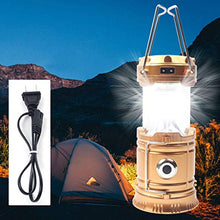 Load image into Gallery viewer, Pandamama Portable Lantern Portable and Mini Outdoor Hand-held or Hanging USB Rechargeable LED Camping Lantern Solar Flashlight Emergency Lantern