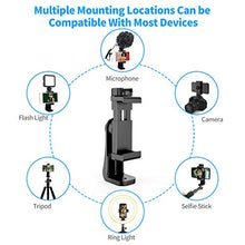 Load image into Gallery viewer, Universal Phone Tripod Mount Adapter + 1/4" Screw + Cell Phone Bracket Clamp, Rotatable Vertical and Horizontal Smartphone Holder Stand Clip for iPhone X XS XR 11 Pro, Samsung S10 S9+, and All Phones