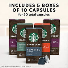 Load image into Gallery viewer, Starbucks by Nespresso, Intense Variety Pack (50-count single serve capsules, 10 of each flavor, compatible with Nespresso Original Line System)